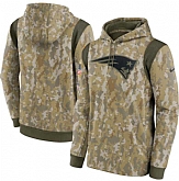 Men's New England Patriots Nike Camo 2021 Salute To Service Therma Performance Pullover Hoodie,baseball caps,new era cap wholesale,wholesale hats